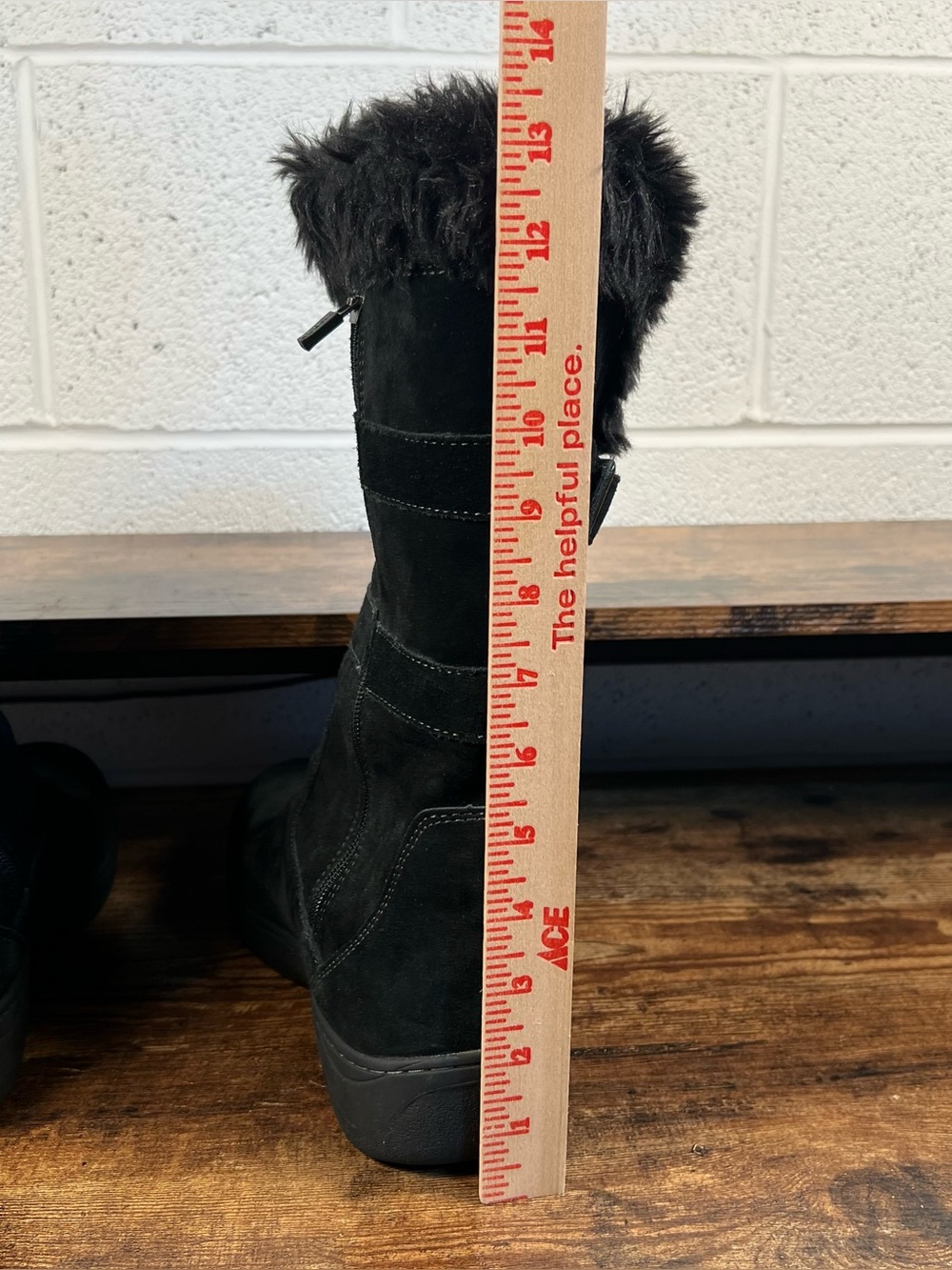 LL Bean Boots Waterproof Faux Fur Black Suede Primaloft Tall Winter Women's 9 - Picture 10 of 10